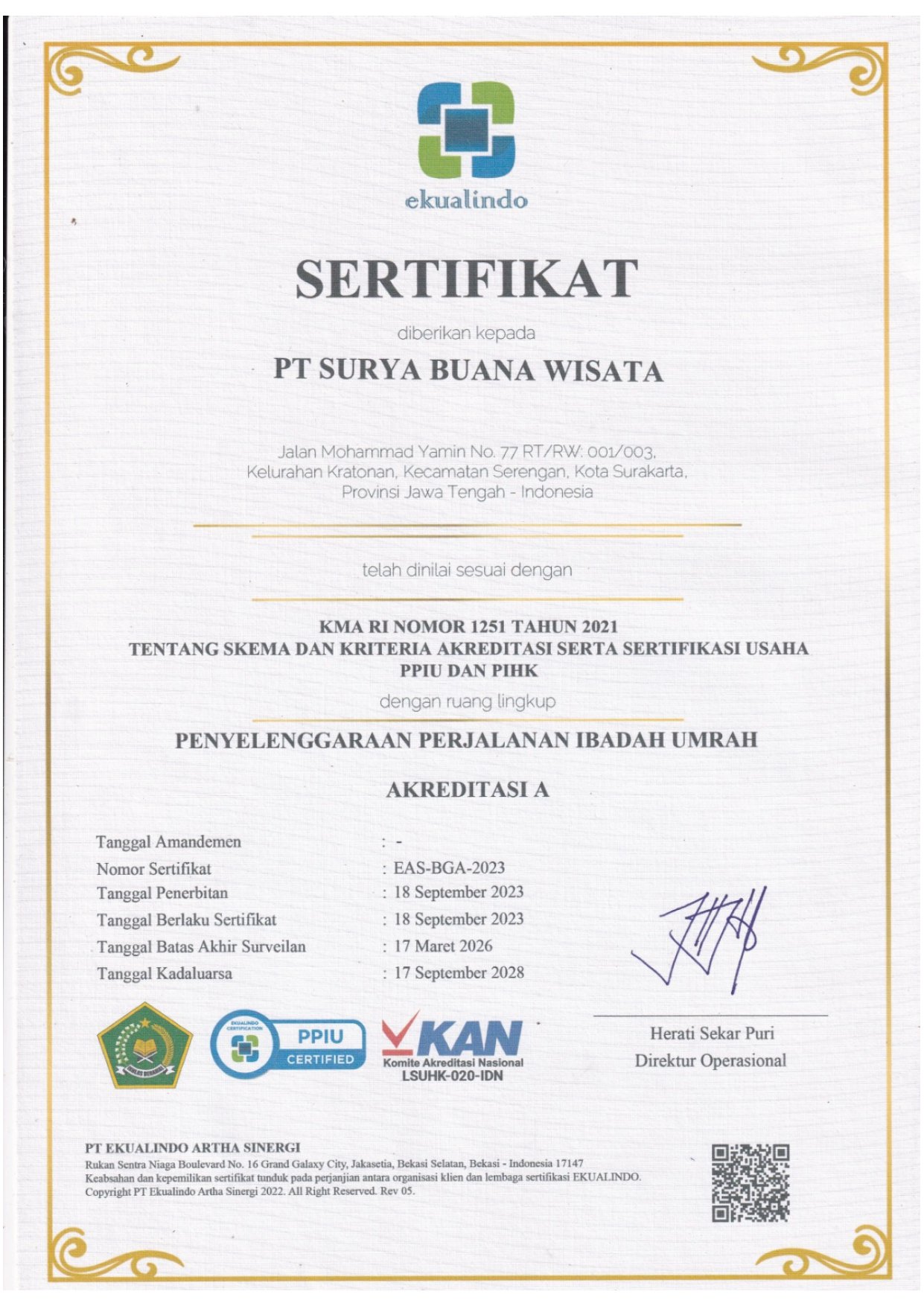 Akreditasi A KAN